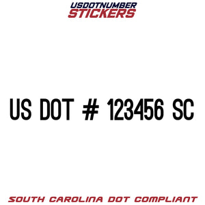 usdot sticker south carolina sc