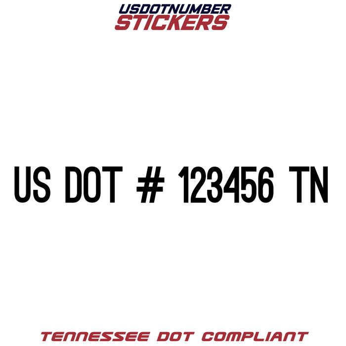 USDOT Number Sticker Tennessee (TN) (Set of 2)