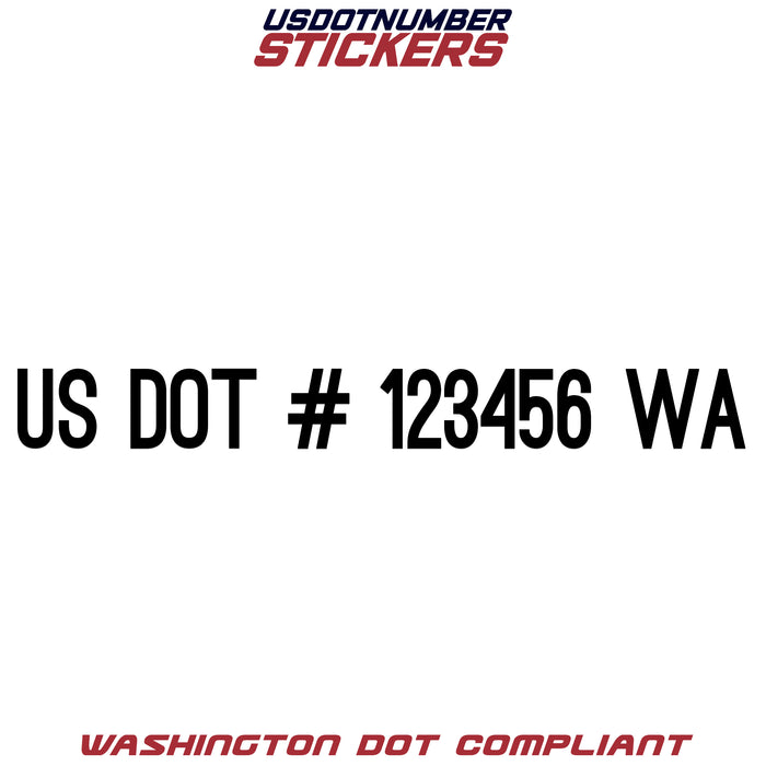 USDOT Number Sticker Washington (WA) (Set of 2)