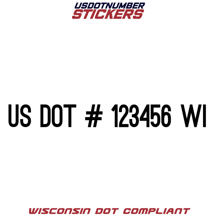 USDOT Number Sticker Wisconsin (WI) (Set of 2)