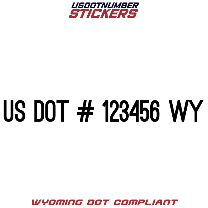 USDOT Number Sticker Wyoming (WY) (Set of 2)
