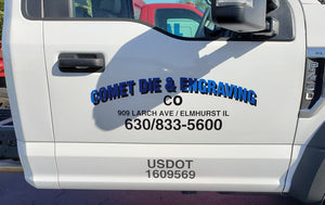 custom truck door decal lettering
