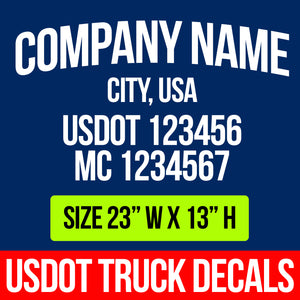 custom vinyl truck lettering with usdot mc decal sticker