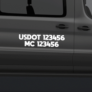 usdot mc number lettering decals