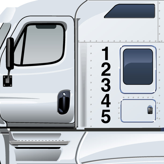 Vertical Number Truck Decal, (Set of 2)