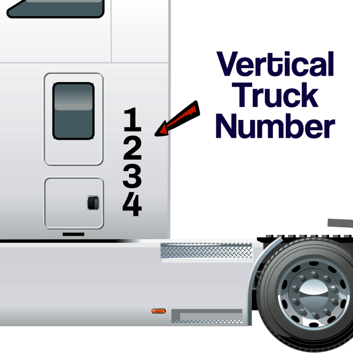 Vertical Truck Number Decal, (Set of 2)