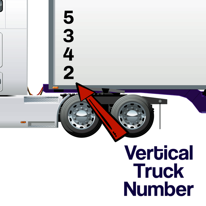 Vertical Trailer Box Truck Number Decal, (Set of 2)