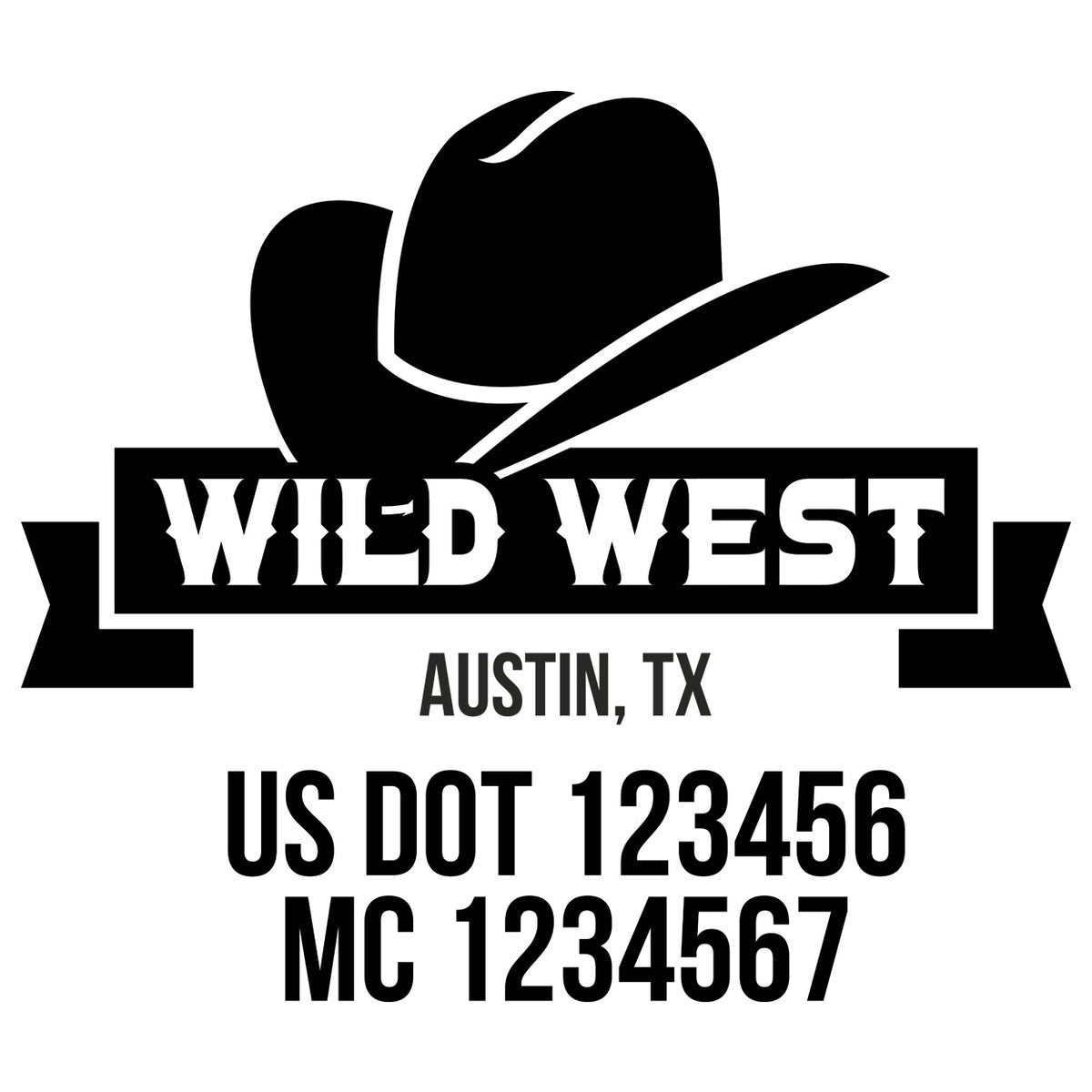 Company Name Truck Decal with 2 Regulation Lines, USDOT (Set of 2 ...